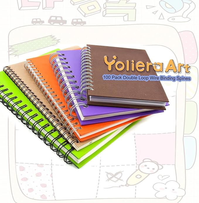 100 Pack Double Loop Wire Binding Spines, 3 to 1 Pitch,1/2 Inch Wire Cinch Book Binding Fit for School Office Notebook Maker, YolieraArt Metal Spiral for Bindings, (100 Sheet Capacity, White)-DeskLoop Office