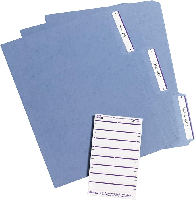 Avery File Folder Labels on 4" x 6" Sheets, Easy Peel, Print or Write, 2/3" x - Image 2
