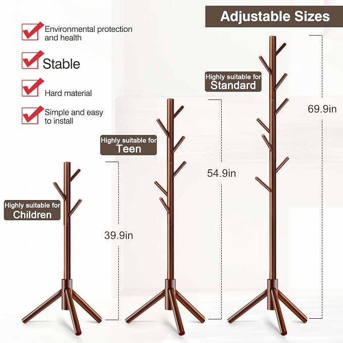 WANGMUXIA 2 PCS Coat Rack, Freestanding Coat Rack - Image 3