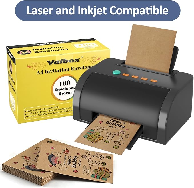 ValBox A4 Photo Envelopes 100 Qty 4 x 6 Brown Kraft Paper Envelopes Self Seal - Image 5