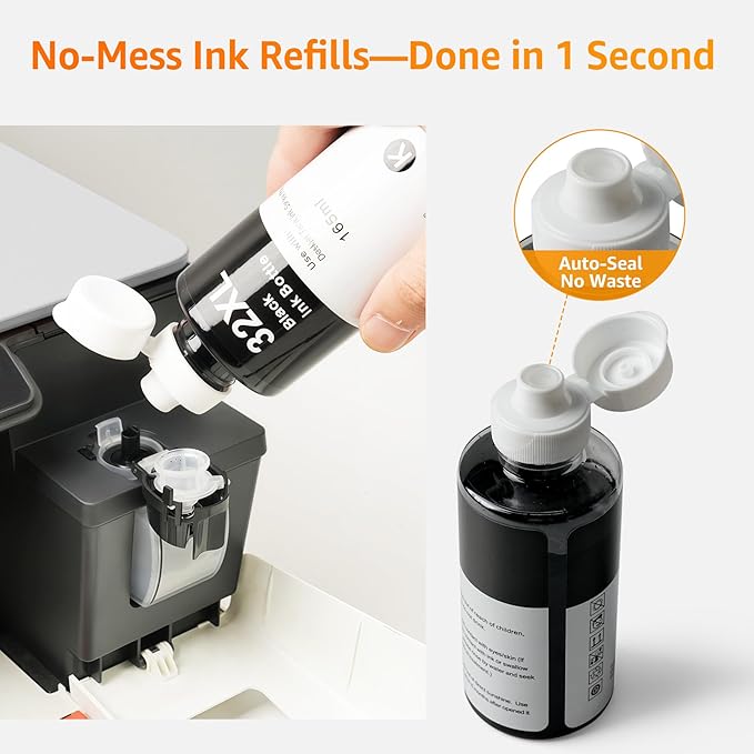 Jeoskarky Compatible for HP 31xl Color HP 32xl Black Ink Bottle for HP Smart Tank 7602 6001 5101 7301 6000 5102 5000 5103 7002 7001 7302 Series for Smart Tank Plus 651 551 Printers (4 Bottles)-DeskLoop Office