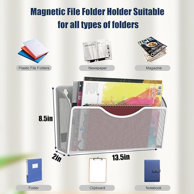 LQPAFZ Magnetic File Holder 1 Pockets File Folder Organizer, Office Hanging - Image 3