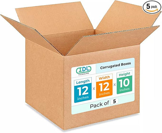 Medium Moving & Shipping Boxes 12 x 12 x 10 inches by IDLPackaging