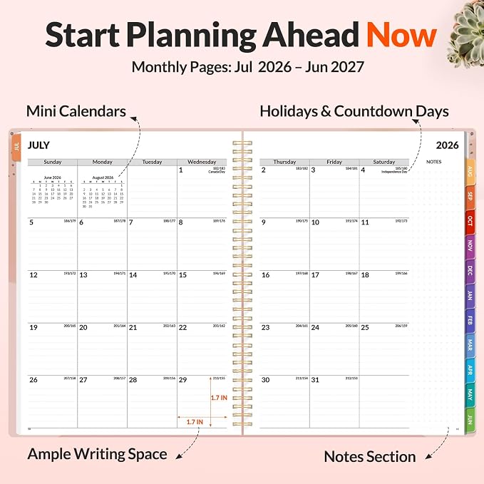 SUNEE Academic Planner 2026-2027 – Weekly & Monthly Planner, July 2026 to June - Image 3