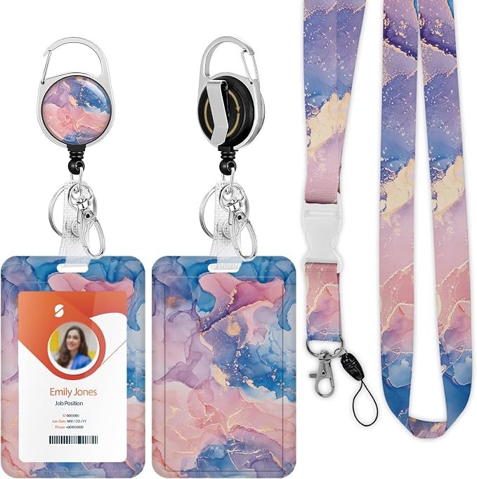 ID Badge Holder with Lanyard, Retractable ID Badge Card Holders Detachable Neck by Boutilon