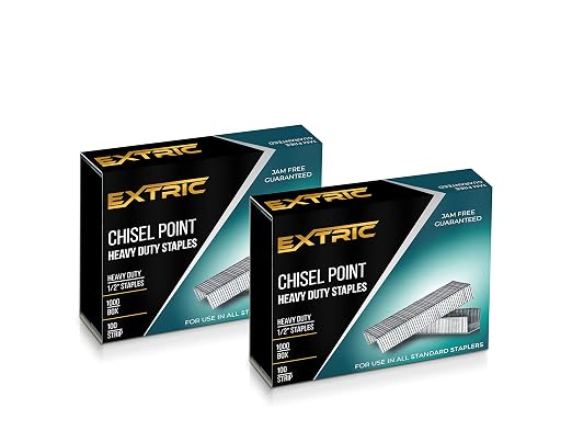 Heavy Duty Staples, 1/2 Inch Chisel Point Staple, 120 Sheet Capacity, 000 by EXTRIC