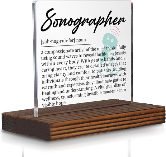 Sonographer Gifts, Thank You Desk Sign by Pariveca