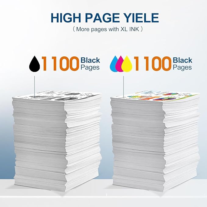 822XL Ink Cartridges Combo Pack Remanufactured Replacement for Epson 822XL Ink Cartridges 822XL Work for Epson WF-3820 Printer WF-4820 WF-4830 WF-4833 WF-3823 WF-4834 (5 Pack)-DeskLoop Office