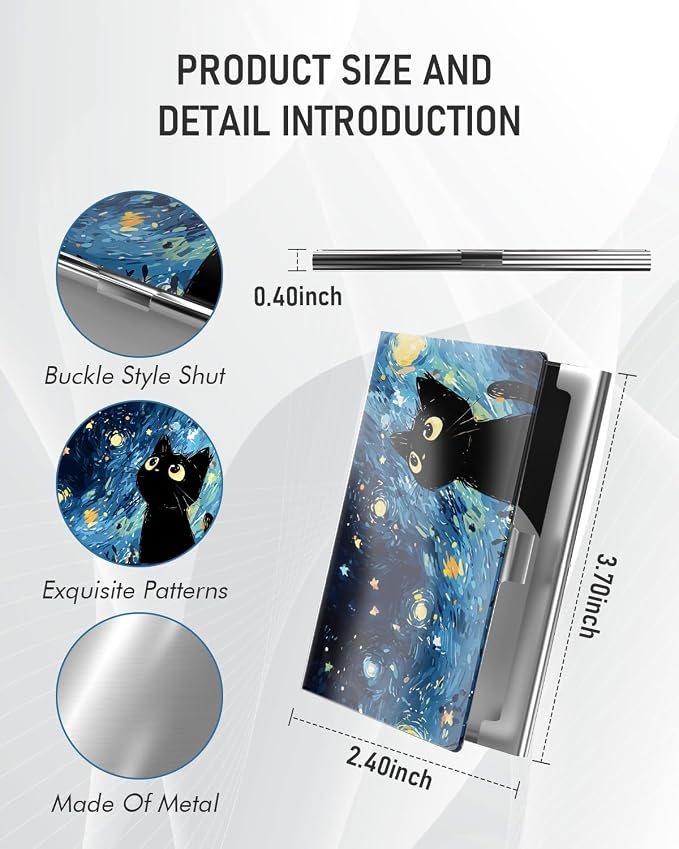 Business Card Metal Slim Organizer, Professional Stainless Steel Square Pocket - Image 3
