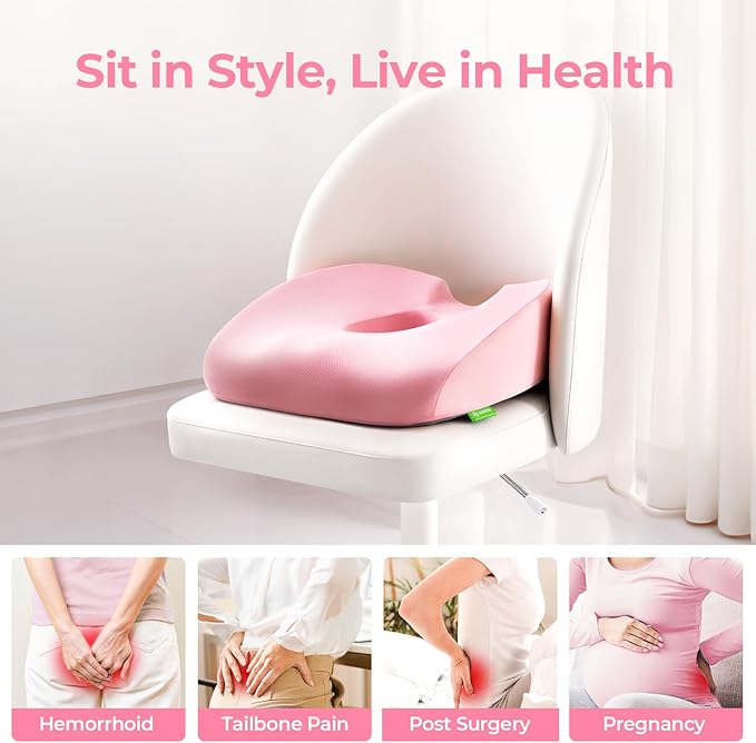 AUVON Innovative Donut Pillow Hemorrhoids Scientific Center Hole and Tailbone - Image 2
