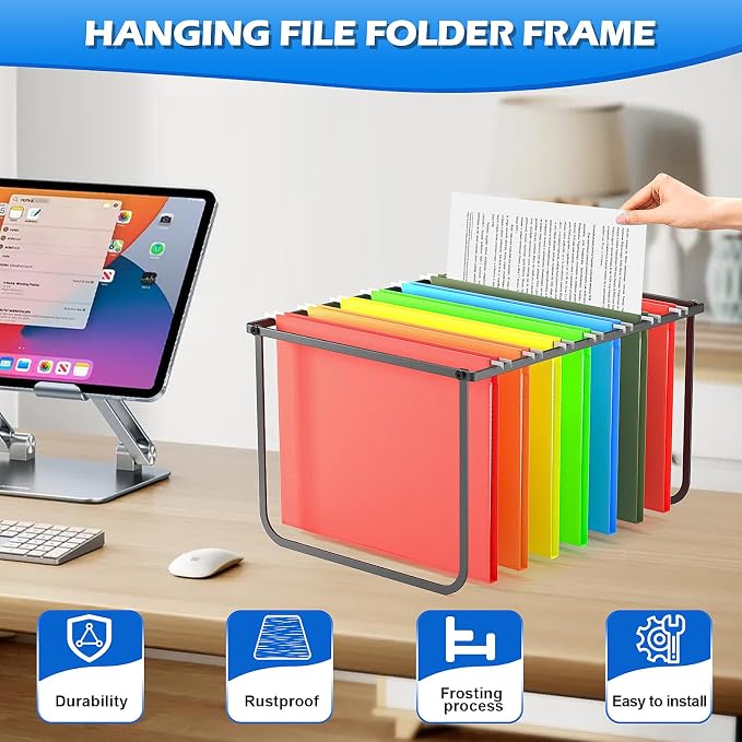 2 Packs Legal/Letter Size Hanging File Folder Frame, Desk Organizer Destop - Image 3