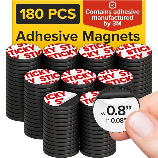 Peel-&-Stick Flexible Adhesive Magnets – 180 pcs Magnetic Dots by X-betMAGNET