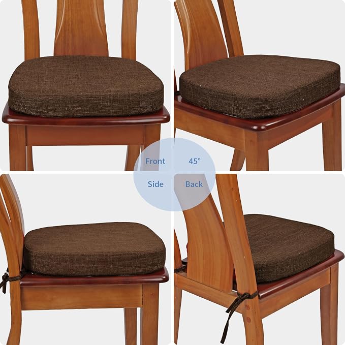 BUYUE Thickened 2.5" Dining Chair Cushions Set of 4, U-Shape High Density Foam - Image 2