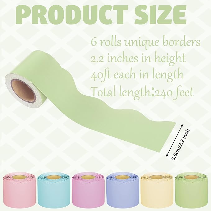 240Ft Pastel Bulletin Board Borders Colorful Classroom Border Trim Pastel - Image 2
