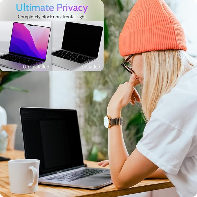 Peslv Magnetic Privacy Screen for MacBook Pro 16 Inch, 16inch Removable Matte - Image 2
