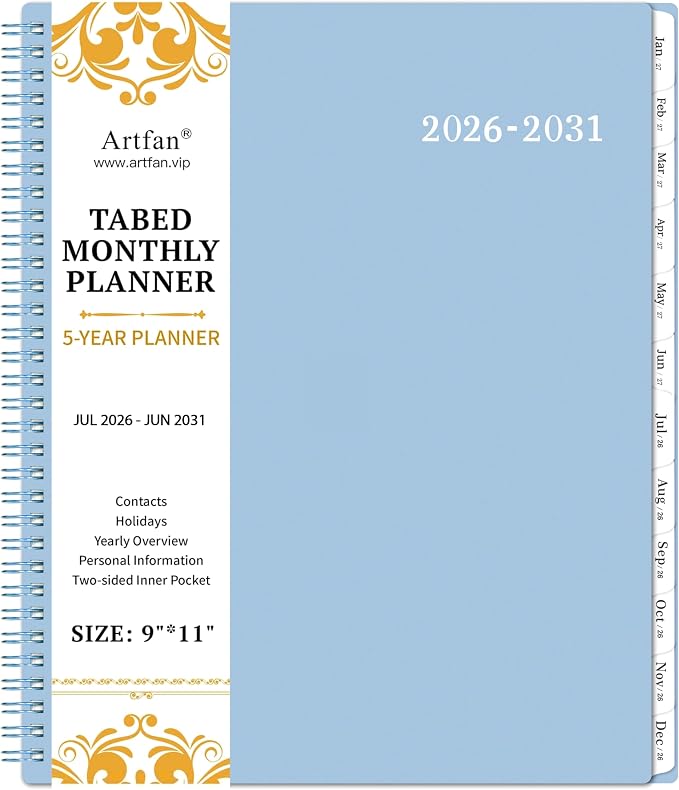 2026-2031 Monthly Planner/Calendar by Artfan