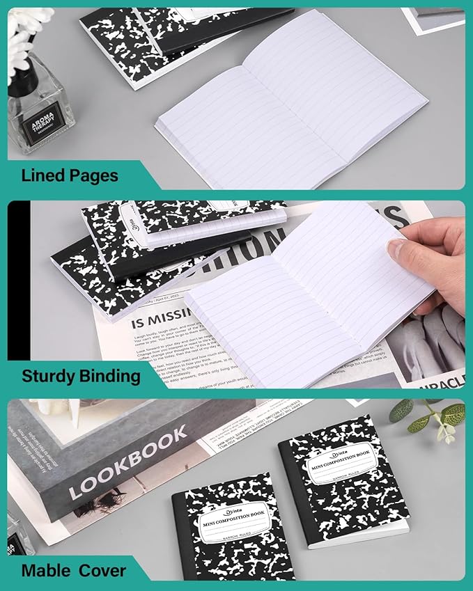 Dynta Mini Composition Notebooks Bulk, 40 Packs 3.25 x 4.5 inch Composition - Image 3