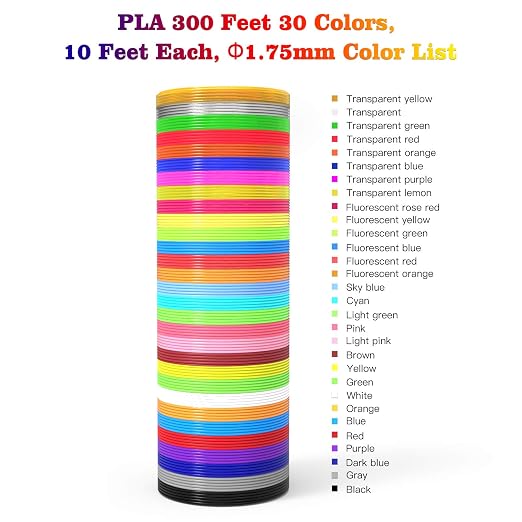 3D Pen Filament Refills 30 Colors, Bonus 250 Stencils eBooks - Image 2