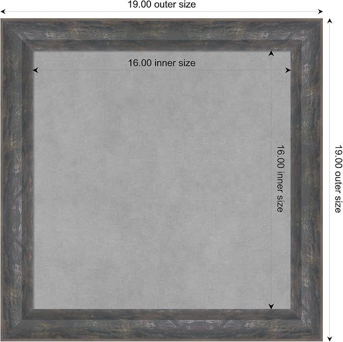 Amanti Art Grey Framed Magnetic Board 19x19 Small Vision Board - Image 3