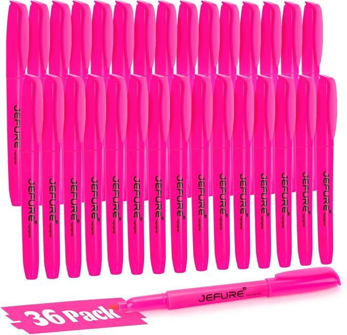36 Pcs Highlighters, Chisel Tip, Note-Taking, Teacher & Student Supplies by JEFURE