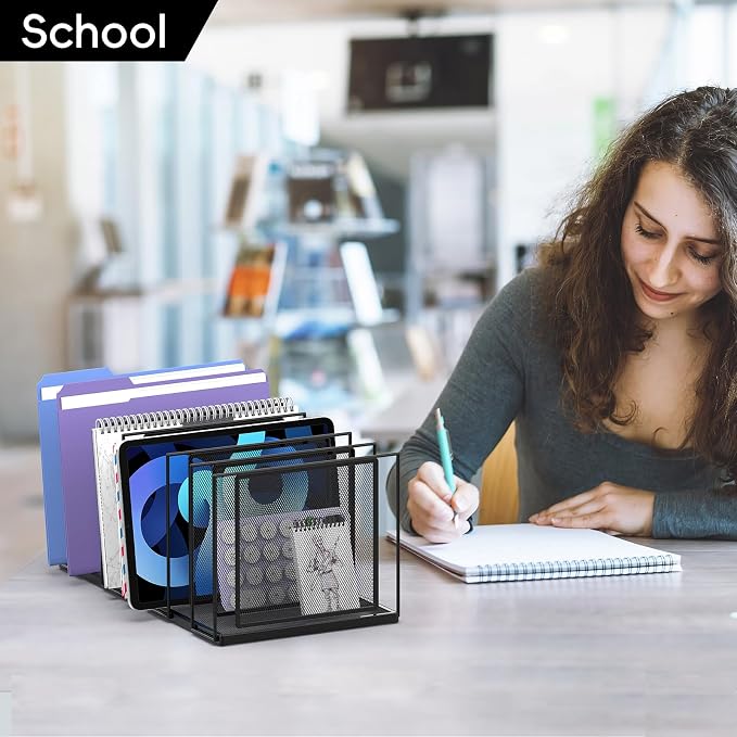 File Organizer for Desk, 7-Section Vertical File Sorter, Paper Holder Organizer - Image 8