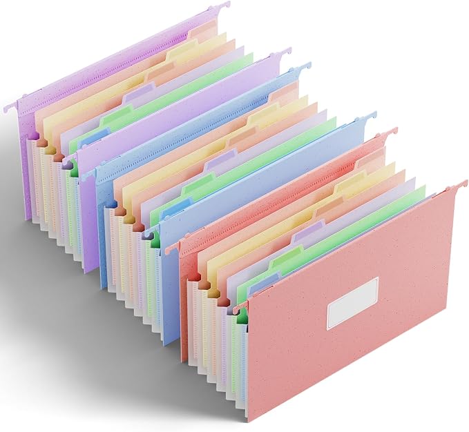 Ansook Legal Size Hanging File Folders, 7 Pockets 1.2" Accordion File Organizer by Ansook