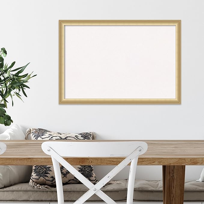 Amanti Art White Cork Board for Wall, 18x26 Vision Board with Gold Frame, Medium Corkboard Office Decor for Home Organization, Casual Corkboard Pinboard to display items for home organization-DeskLoop Office