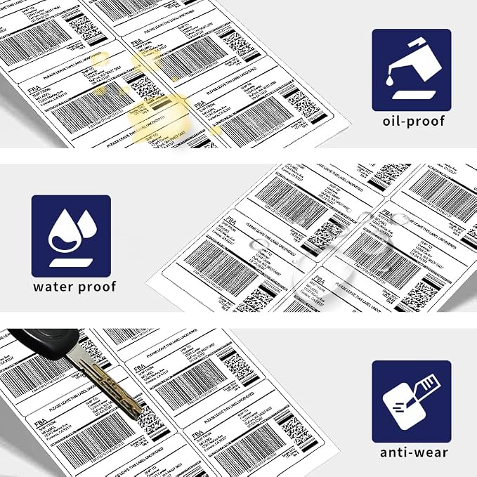POLYSELLS Self Adhesive 3-1/3" x 4" Address Shipping Labels, 6UP White Sticker - Image 3