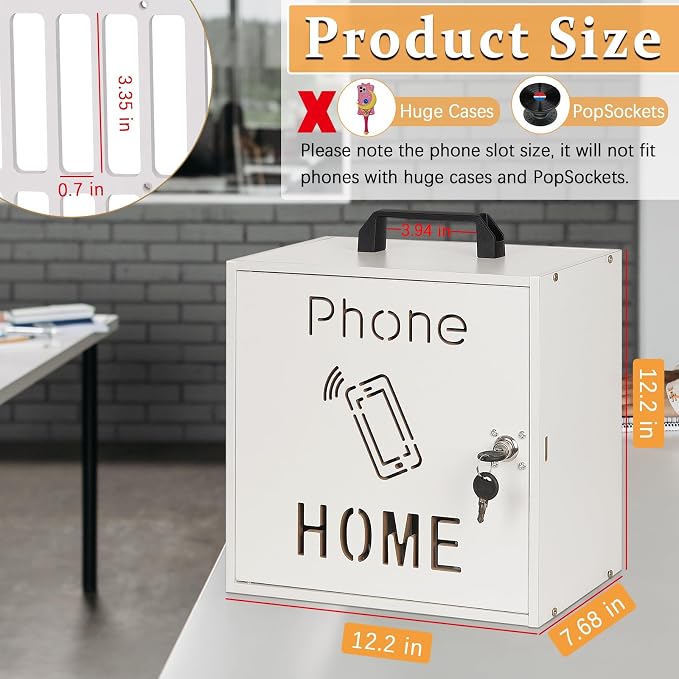 Cell Phone Holder Classroom 33 Slots Wooden Cell Phone Storage Cabinet Pocket - Image 2