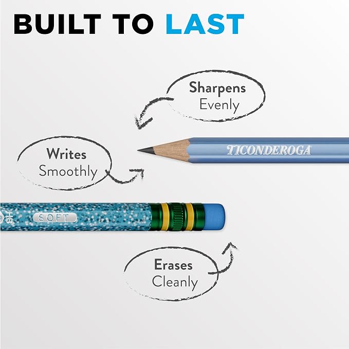 Ticonderoga Wood-Cased Pencils Pre-Sharpened, Arctic Blues - Image 4