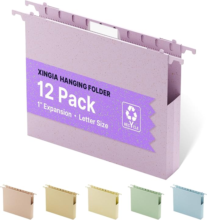 XINGIA Hanging File Folders Letter Size, Heavy Duty 1" Expanding Hanging File by Unknown