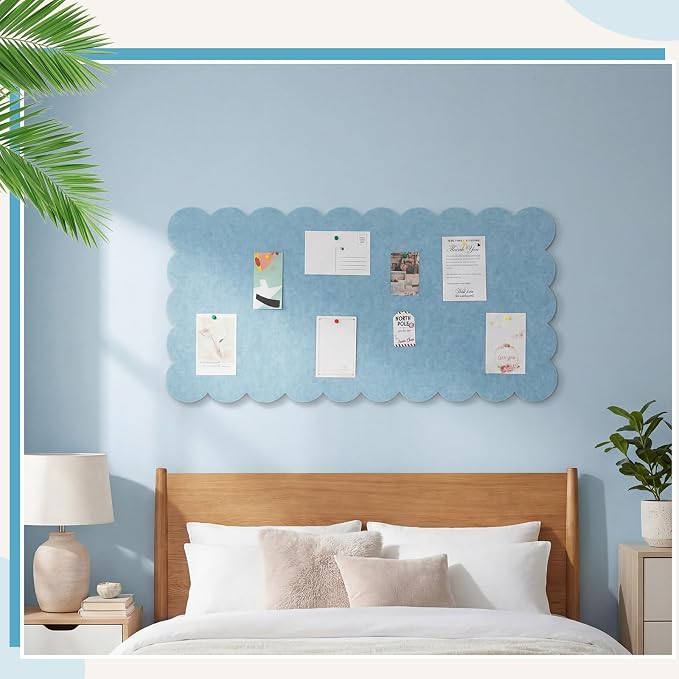 Mooliwe Scalloped Felt Bulletin Board Foldable Pin Cork Board Alternative - Image 6