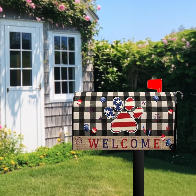 Welcome Patriotic Mailbox Covers Magnetic Standard Size 4th of July Mailbox - Image 7