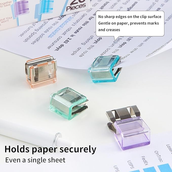 Push Paper & Binder Clips, 40 Pack 50 Sheet Heavy Duty No Damage | Reusable - Image 6