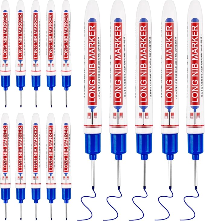 15 Pcs Long Nib Marker, 20 mm Long Head Deep Hole Marker Pens, Fine Nose Tip by Mkobon