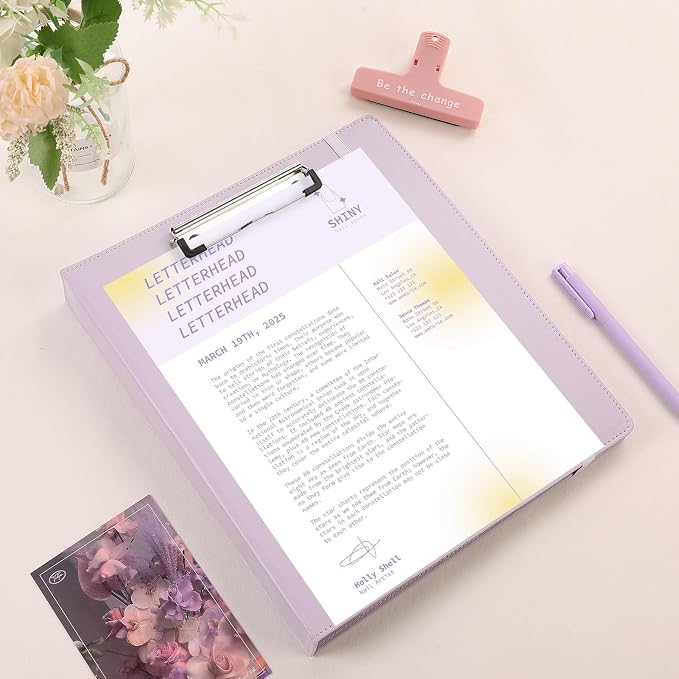 SKYDUE 3 Ring Binder with Clipboard 1 Inch, 13.2" × 10.2" PU Clipboard Binder - Image 6