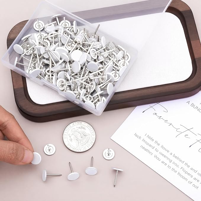 100pcs Flat Head Thumb Tacks for Wall, Decorative Wall Pins Nails for Furniture - Image 3