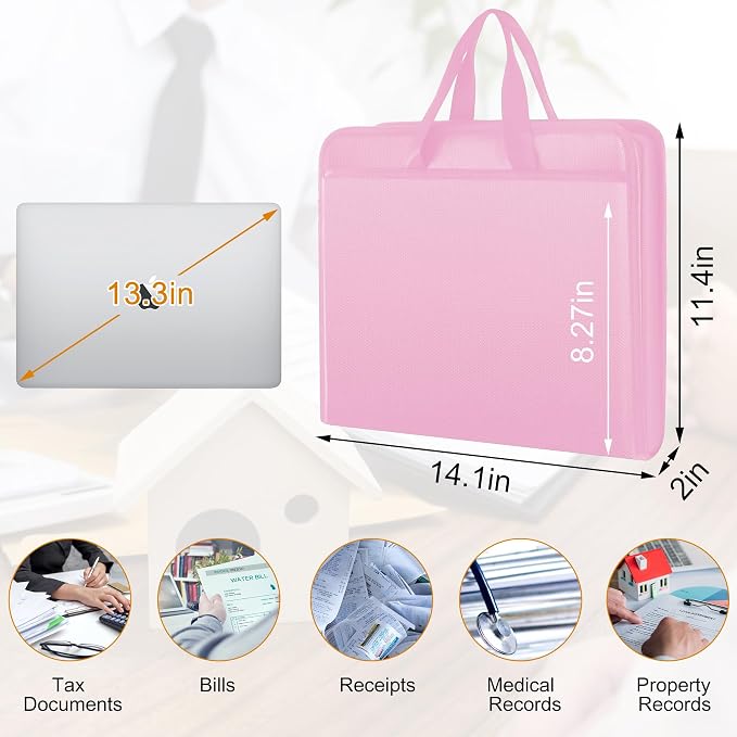 onvvippiv File Organizer Fireproof Expanding Accordion File Folder | Document - Image 5