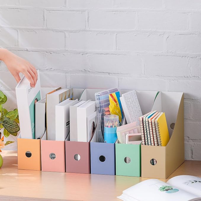 Colarr 24 Pcs Cardboard Magazine Holders 12 Colors Magazine Storage Box - Image 5