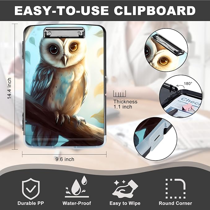Clipboard with Storage, Storage Clipboard with Pen Holder, Heavy Duty Plastic - Image 2