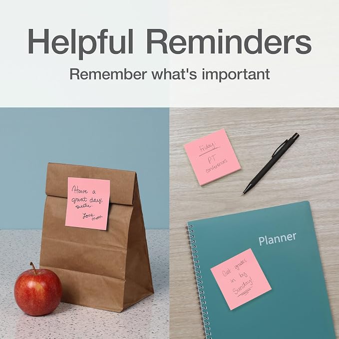Redi-Tag Sticky Notes, 3 x 3 inch, Power Stick Notes, 8 Pack, Super Strong - Image 5