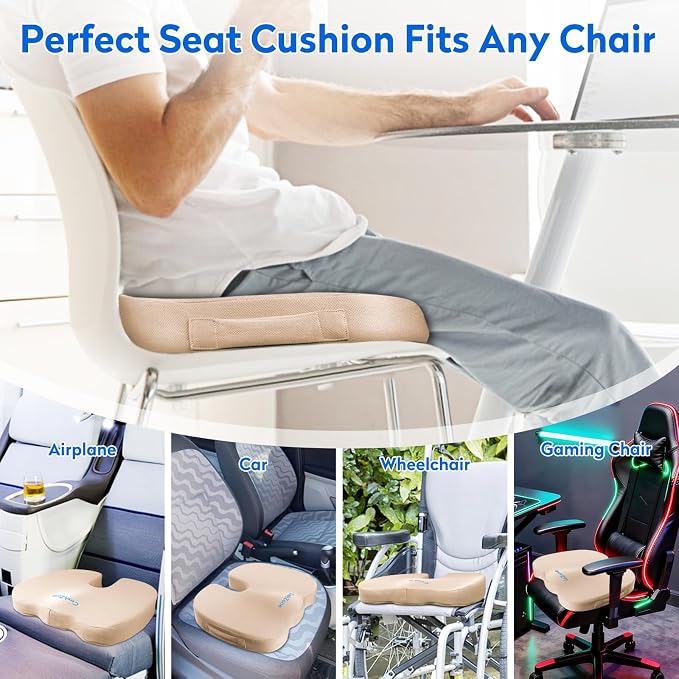 CushZone Seat Cushion, Office Chair Cushions, Car Seat Cushion, Non-Slip - Image 5