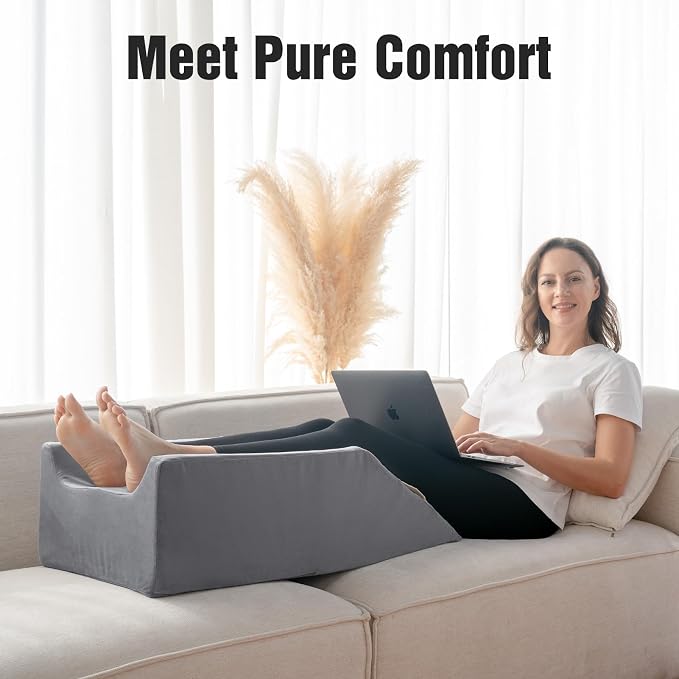 LightEase Post-Surgery Leg, Ankle Elevation Double Wedge Pillow, Memory Foam - Image 7