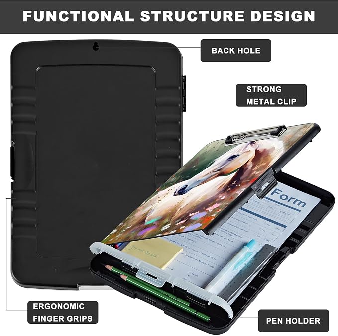 Clipboard with Storage, Heavy Duty Plastic Storage Clipboard with Low Profile - Image 6