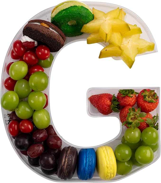 11" Clear Acrylic Letter & Number Charcuterie Tray-Reusable Fillable Alphabet by kevjes