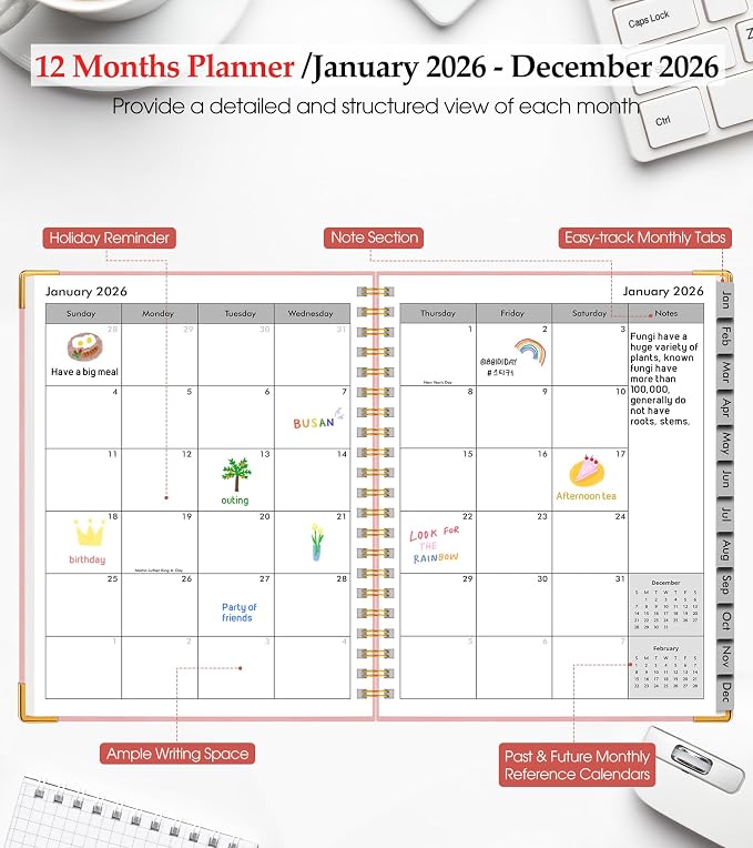 2026 Planner, Weekly and Monthly Calendar Planner from January 2026 - Image 2