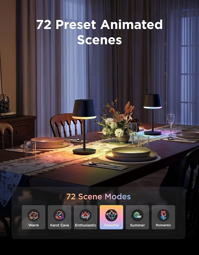 Govee Smart Cordless Table Lamp Classic, RGBIC Rechargeable Table Lamp - Image 5