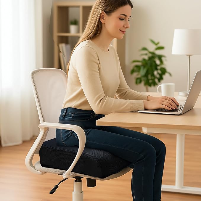 6" Extra Thick Memory Foam Office Chair Cushion – 2-Layer Booster Seat - Image 7