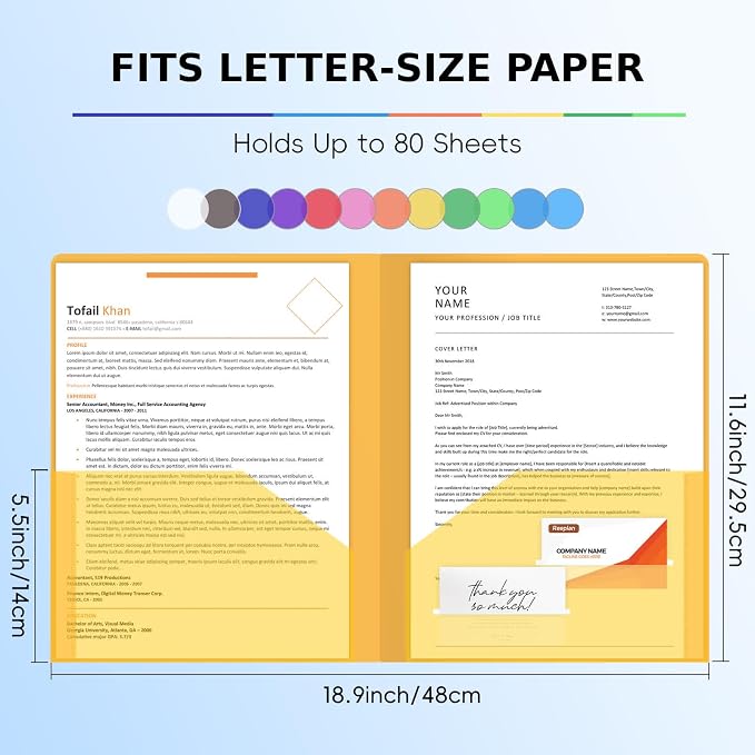 50 Pack Plastic Folders with 2 Pockets, Letter Size, 12 Colors | Polypropylene - Image 4