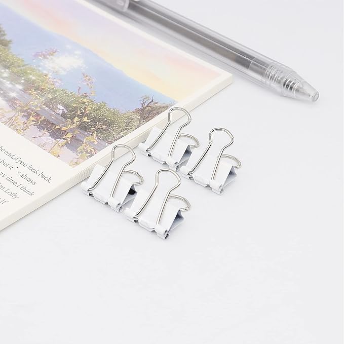 Mini Binder Clips, Paper Clip, Small Paper Clamps 15mm, 100 Pack Micro Size - Image 3